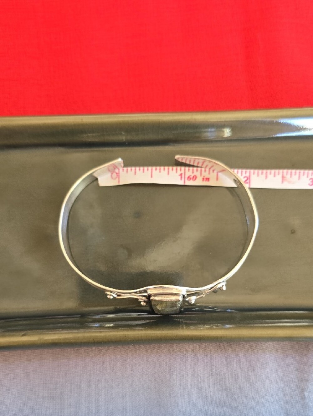 Boho Artisan Sterling Silver 925 Labradorite Cuff Bracelet - Picture 8 of 16